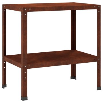 Vidaxl Miza za presajanje 60 x 50 x 80 cm Vremensko odporno jeklo Rjav