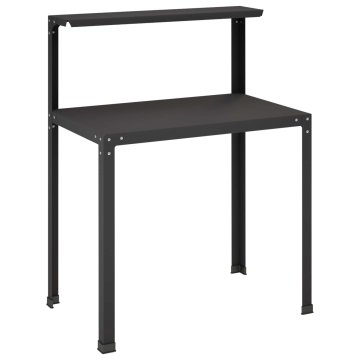 Vidaxl Miza za presajanje 100 x 50 x 104 cm Prašno lakirano jeklo Črna