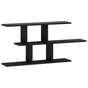 Vidaxl Stenska polica Črni hrast 100 x 17 x 45,5 cm Inženirski les