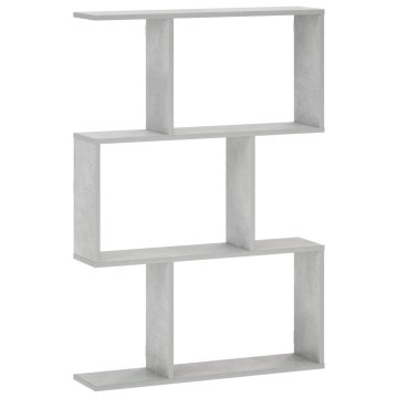 Vidaxl Stenska polica Betonsko siva 72 x 17 x 105 cm predelan les