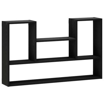 Vidaxl Stenska polica Črna 100 x 17 x 60 cm Obdelan les
