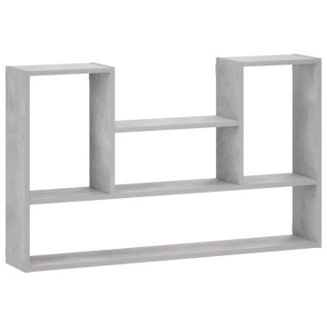 Vidaxl Stenska polica Betonsko siva 100 x 17 x 60 cm Obdelan les