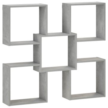 Vidaxl Stenska polica Betonsko siva 99,5 x 17 x 91 cm Inženirski les