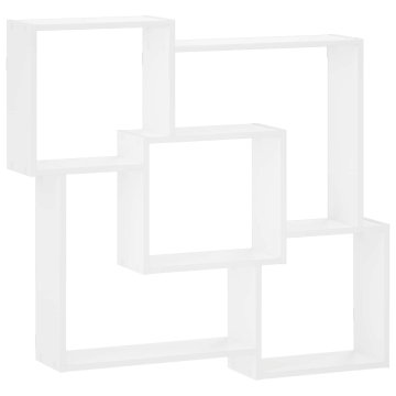 Vidaxl Stenska polica Bela 98 x 17 x 91 cm Obdelan les