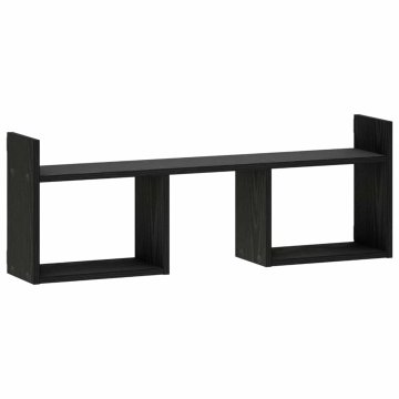 Vidaxl Stenska polica Črni hrast 90 x 17 x 32 cm Inženirski les