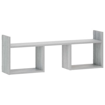 Vidaxl Stenska polica Siva Sonoma 90 x 17 x 32 cm Inženirski les