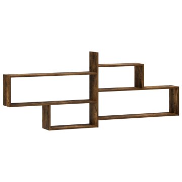 Vidaxl Stenska polica Dimljen hrast 168.5 x 17 x 68 cm Inženirski les