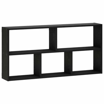 Vidaxl Stenska polica Črni hrast 102 x 17 x 50 cm Inženirski les