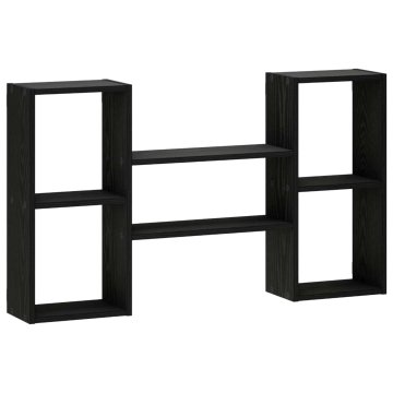 Vidaxl Stenska polica Črni hrast 102 x 17 x 59 cm Inženirski les