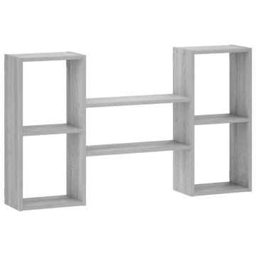 Vidaxl Stenska polica Siva Sonoma 102 x 17 x 59 cm Inženirski les