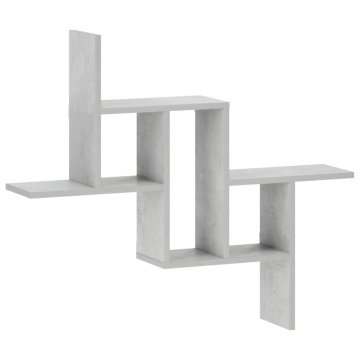Vidaxl Stenska polica Betonsko siva 87 x 17 x 75 cm Inženirski les