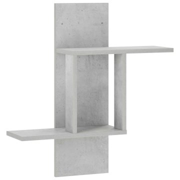 Vidaxl Stenska polica Betonsko siva 59 x 17 x 63 cm Inženirski les