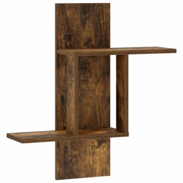 Vidaxl Stenska polica Dimljen hrast 59 x 17 x 63 cm Inženirski les
