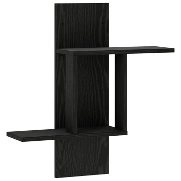 Vidaxl Stenska polica Črni hrast 59 x 17 x 63 cm Inženirski les
