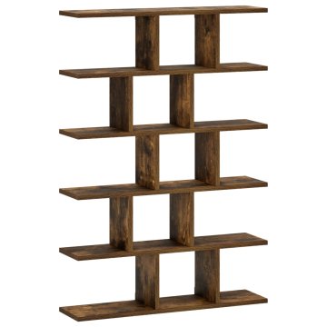 Vidaxl Stenska polica Dimljen hrast 70 x 17 x 101 cm Predelan les