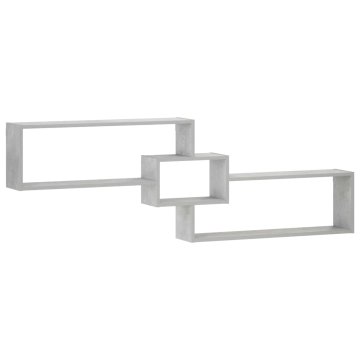 Vidaxl Stenska polica Betonsko siva 158 x 17 x 53 cm Obdelan les