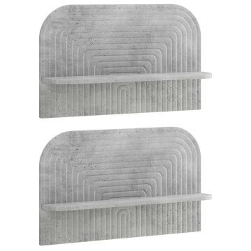 Vidaxl Stenska polica 2 kos Betonsko siva 60 x 13,5 x 37,5 cm