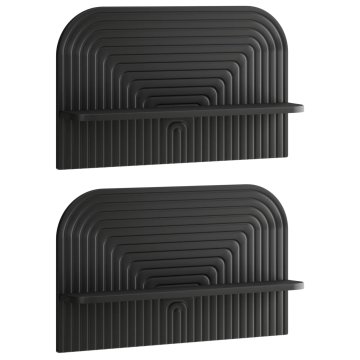 Vidaxl Stenska polica 2 kos Črna 60 x 13,5 x 37,5 cm Inženirski les