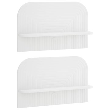 Vidaxl Stenska polica 2 kos Bela 60 x 13.5 x 37.5 cm Inženirski les