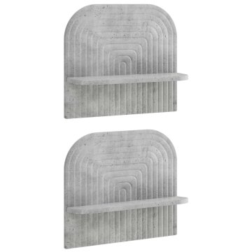 Vidaxl Stenska polica 2 kos Betonsko siva 41 x 13,5 x 37,5 cm