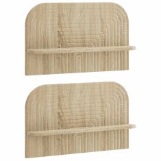 Vidaxl Stenska polica 2 kos Sonoma hrast 60 x 13.5 x 37.5 cm