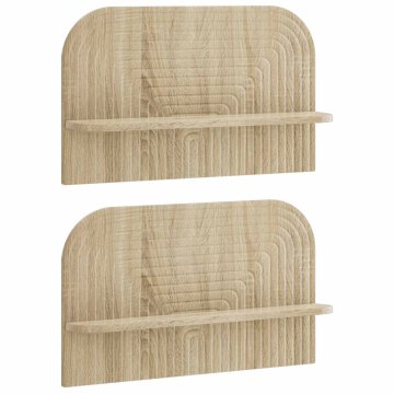 Vidaxl Stenska polica 2 kos Sonoma hrast 60 x 13.5 x 37.5 cm