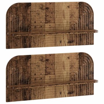 Vidaxl Stenska polica 2 kos Star les 80,5 x 13,5 x 37,5 cm