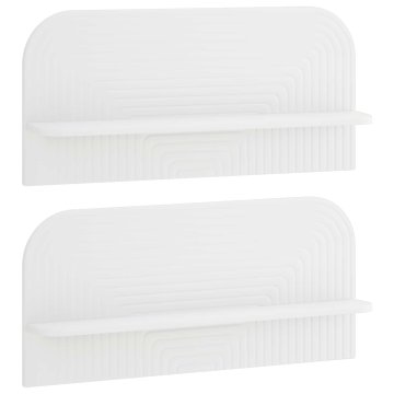 Vidaxl Stenska polica 2 kos Bela 80,5 x 13,5 x 37,5 cm Inženirski les