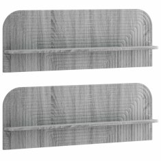 Vidaxl Stenska polica 2 kos Siva Sonoma 102 x 13.5 x 37.5 cm