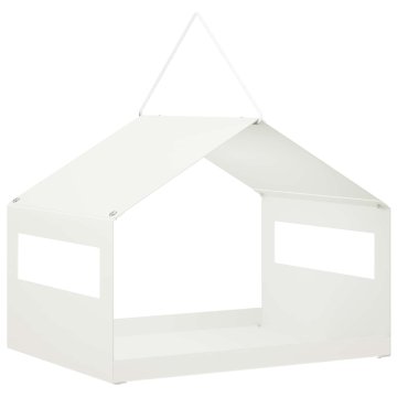 Vidaxl Viseča krmilnica za ptice Jeklo Bela 30 x 23 x 23 cm