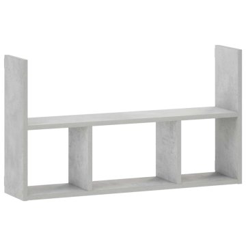 Vidaxl Stenska polica Betonsko siva 78,5 x 17 x 45 cm Inženirski les