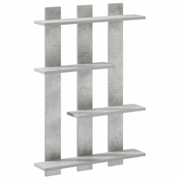 Vidaxl Stenska polica Betonsko siva 61 x 13,5 x 88 cm Inženirski les