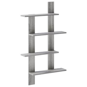 Vidaxl Stenska polica Siva Sonoma 61 x 13,5 x 105 cm Inženirski les