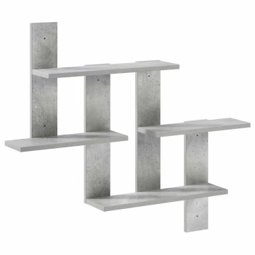 Vidaxl Stenska polica Betonsko siva 85 x 13,5 x 73,5 cm Inženirski les