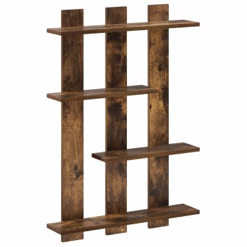 Vidaxl Stenska polica Dimljen hrast 61 x 13,5 x 88 cm Inženirski les