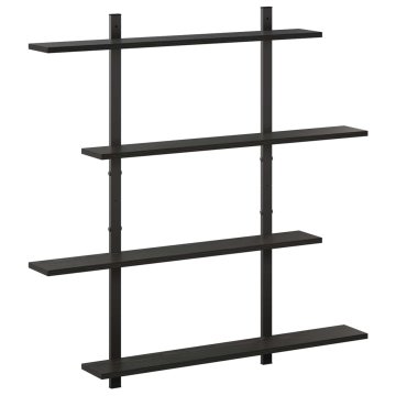 Vidaxl Stenska polica Črni hrast 100 x 13,5 x 101 cm Iverna plošča