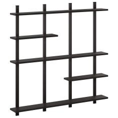 Vidaxl Stenska polica Črni hrast 102 x 13.5 x 102.5 cm Iverna plošča