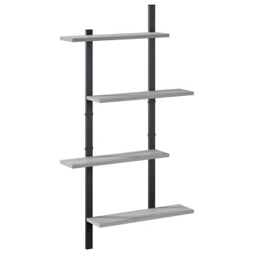 Vidaxl Stenska polica Siva Sonoma 61 x 13.5 x 105.5 cm Iverna plošča