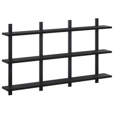 Vidaxl Stenska polica Črni hrast 102 x 13.5 x 58 cm Inženirski les