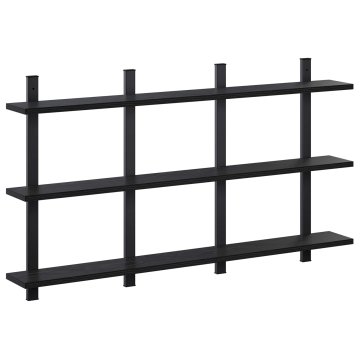Vidaxl Stenska polica Črni hrast 102 x 13.5 x 58 cm Inženirski les