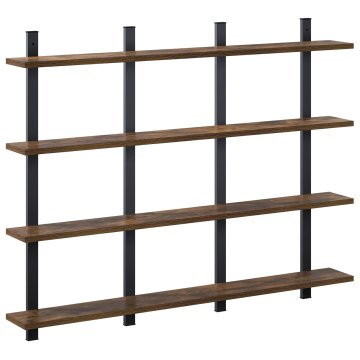 Vidaxl Stenska polica Dimljen hrast 102 x 13.5 x 80 cm Inženirski les