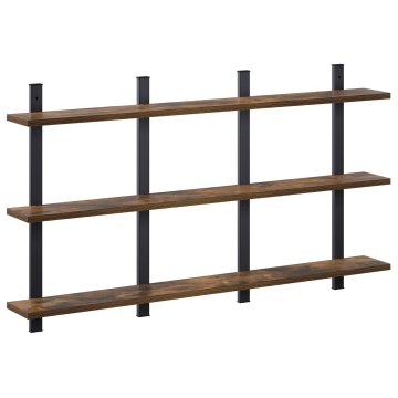 Vidaxl Stenska polica Dimljen hrast 102 x 13.5 x 58 cm Inženirski les