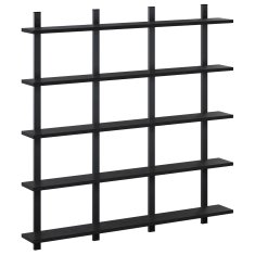 Vidaxl Stenska polica Črni hrast 102 x 13,5 x 102 cm Inženirski les