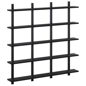 Vidaxl Stenska polica Črni hrast 102 x 13,5 x 102 cm Inženirski les