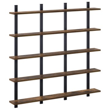 Vidaxl Stenska polica Dimljen hrast 102 x 13,5 x 102 cm Inženirski les