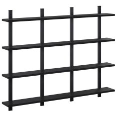 Vidaxl Stenska polica Črni hrast 102 x 13.5 x 80 cm Inženirski les