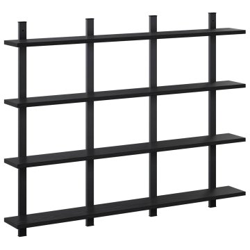 Vidaxl Stenska polica Črni hrast 102 x 13.5 x 80 cm Inženirski les