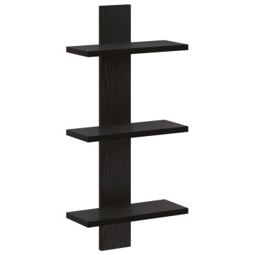 Vidaxl Stenska polica Črni hrast 30 x 13,5 x 64,5 cm Iverna plošča