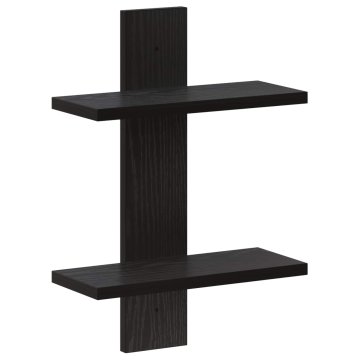 Vidaxl Stenska polica Črni hrast 30 x 13,5 x 43 cm Iverna plošča