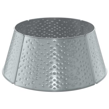 Vidaxl Krilo za božično jelko Oblika stožca Srebrna Ø 62 x 25 cm Jeklo